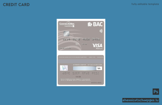 Beispielvorschau der BAC Bank Visa Platinum Karte aus Nicaragua